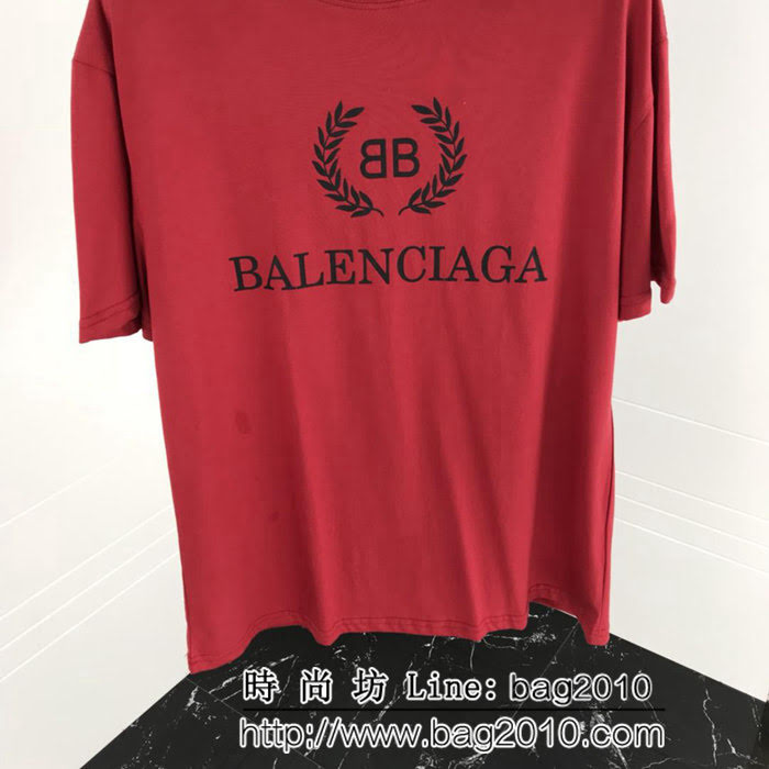 BALENCIAGA巴黎世家 19ss 麥穗雙B短袖 定制面料 七色可選百搭款 男女同款 ydi2466